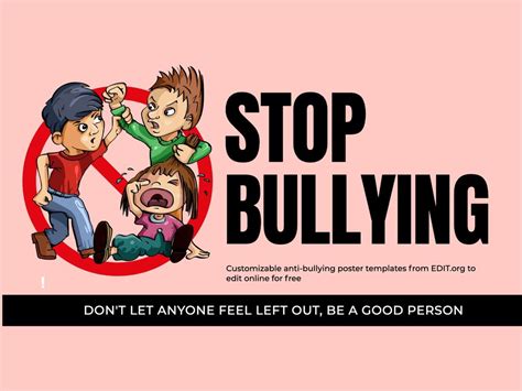 anti bullying poster template|Free Anti Bullying Posters templates to edit .